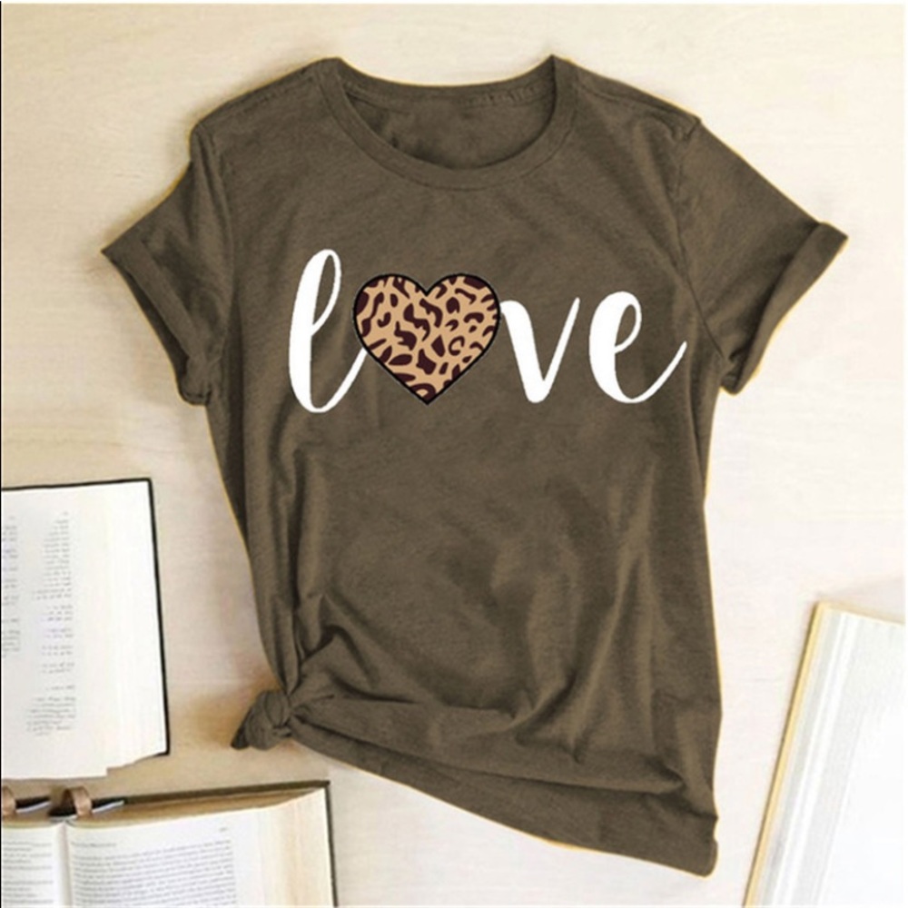 Short Sleeve Olive “love” T-Shirt